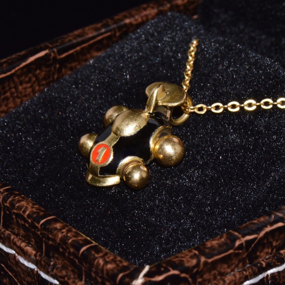 DESIGNER AARON BASHA ENAMEL SOLID 18K GOLD #1 RACE CAR CHARM PENDANT - Picture 10 of 10